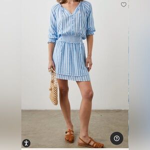 Rails Blue and White Striped Mini Dress